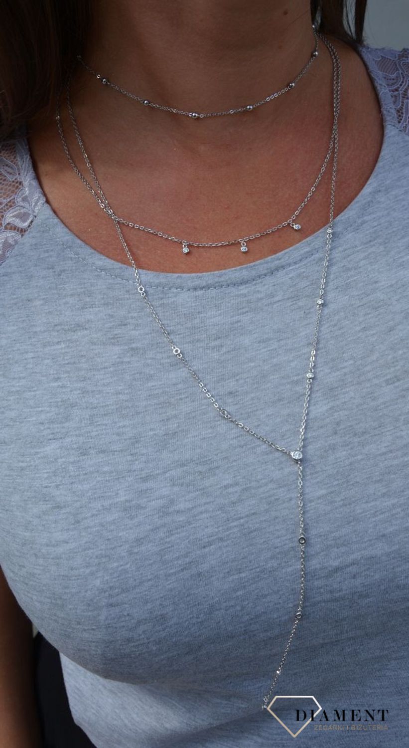 Naszyjnik srebrny potrójny kulki i cyrkonia DIA-NSZ-0069-925 S.jpg